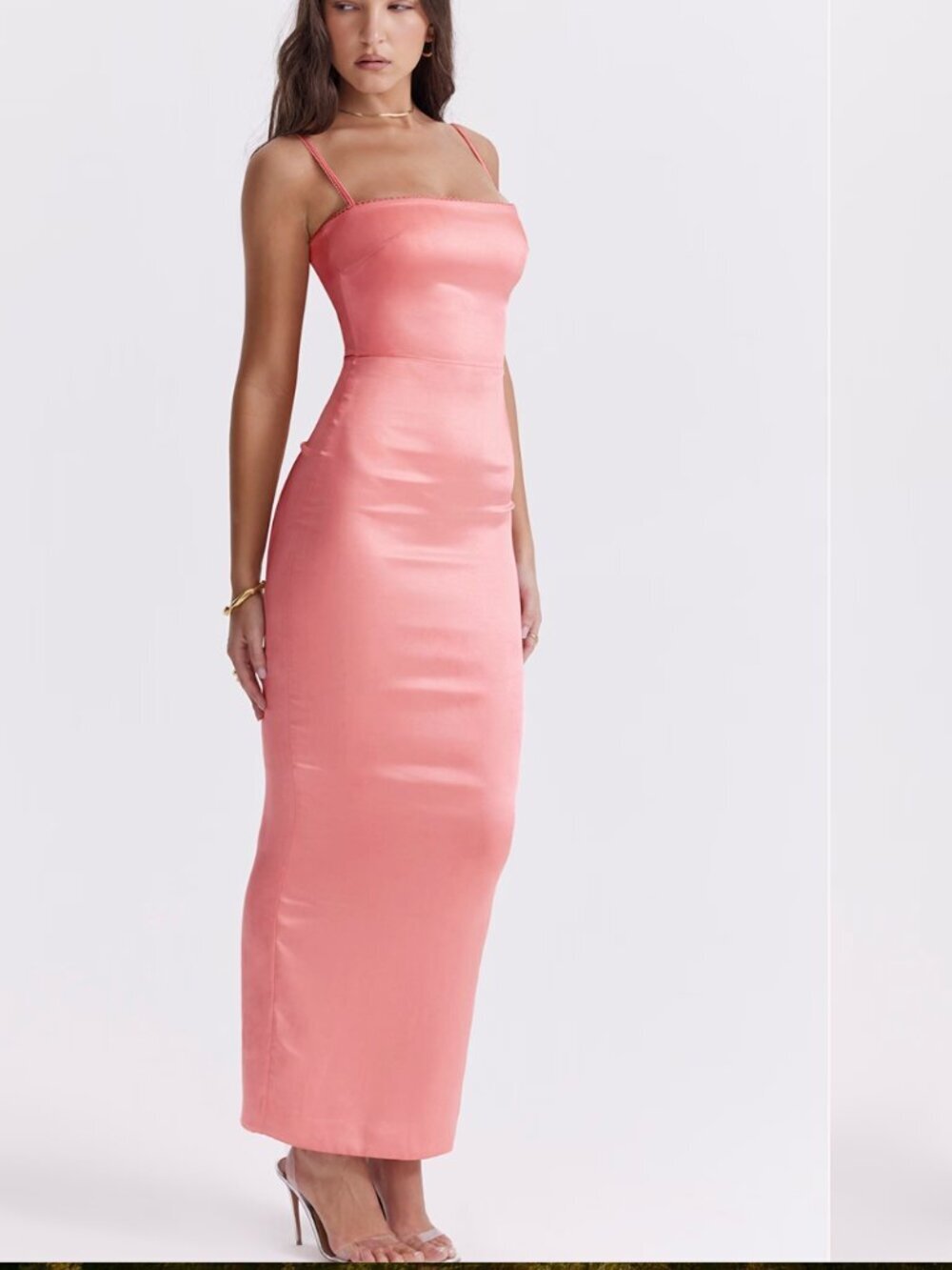 New House Of CB Women's Size S bright peach Costanza maxi dress